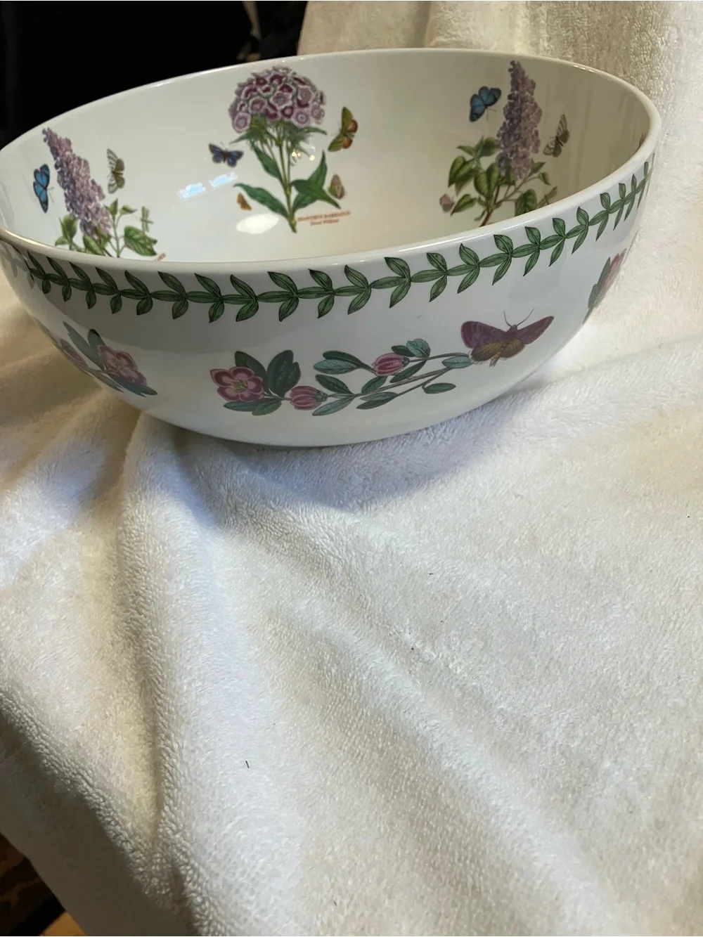 Vintage Portmeirion Botanic Garden Salad Bowl Ceramic 10.5inch diameter
